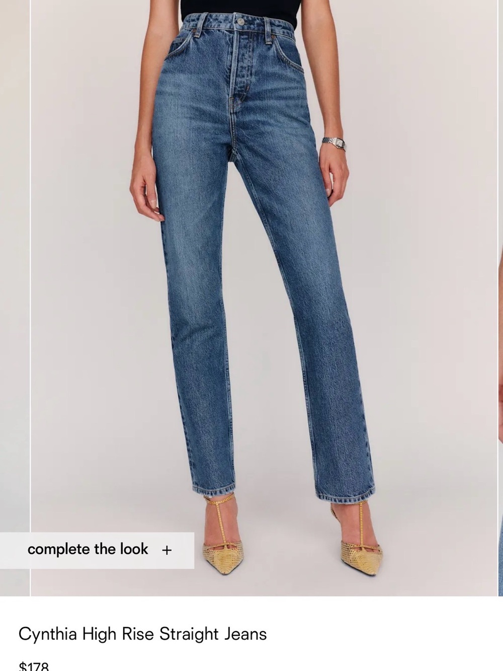 Cynthia High-Rise Straight Jeans - Size 27